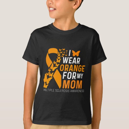 私は衣服オレンジ私のMoms多発性硬化症Aw Tシャツ (正面)