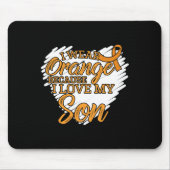 私は衣服オレンジ私は白血病Pのために私の息子を愛しているので マウスパッド (正面)