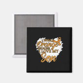 私は衣服オレンジ私は白血病Pのために私の息子を愛しているので マグネット (正面/裏面)