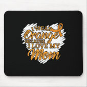 私は衣服オレンジ私は白血病Pのために私の母を愛しているので マウスパッド (正面)