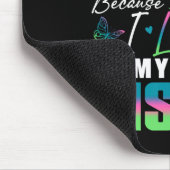 私は衣服グリーンティール（緑がかった色）ピンク私は私の妹Mbを愛して マウスパッド (コーナー)