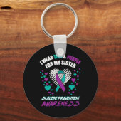 私は衣服テアランパープル私の妹の自殺は防ぐ キーホルダー (正面)