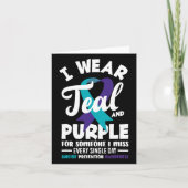 私は衣服ティール(緑がかった色)とパープル私は恋しく思すべてのダのための カード (正面)