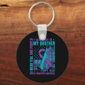 私は衣服ティール（緑がかった色）と紫の私の兄の自殺のために前 キーホルダー (正面)