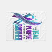 私は衣服ティール（緑がかった色）と紫の私の兄の自殺のために前 フリースブランケット (正面(横))