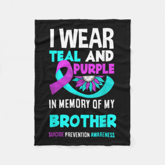 私は衣服ティール（緑がかった色）と紫の私の兄の自殺のために前 フリースブランケット