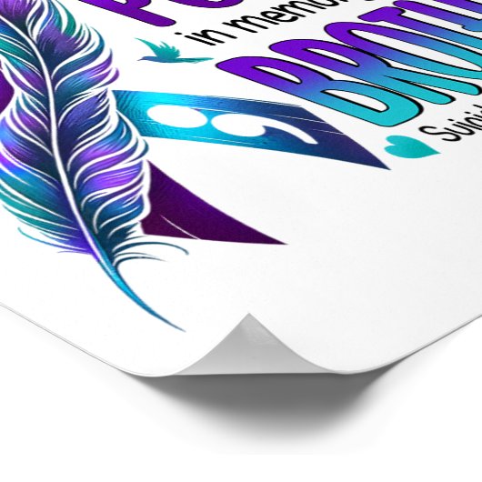 私は衣服ティール(緑がかった色)と紫の私の兄の自殺のために前 ポスター (角)