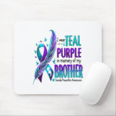 私は衣服ティール（緑がかった色）と紫の私の兄の自殺のために前 マウスパッド (マウス)