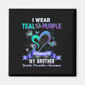 私は衣服ティール（緑がかった色）と紫の私の兄の自殺のために前 マグネット (正面)