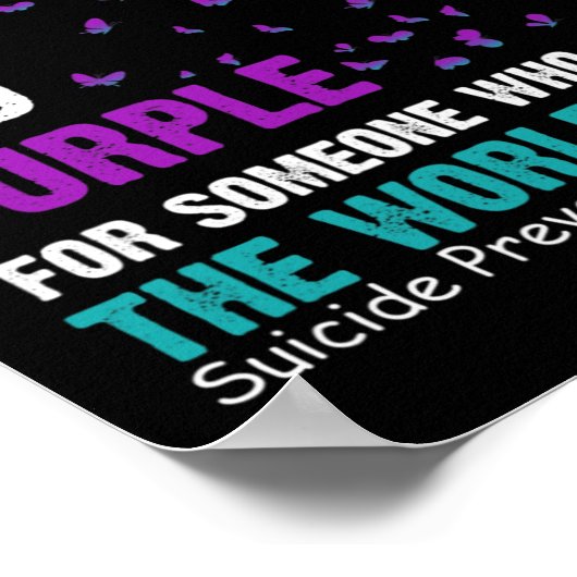 私は衣服ティール（緑がかった色）とWを意味する人のための紫 ポスター (角)