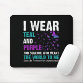 私は衣服ティール(緑がかった色)とWを意味する人のための紫 マウスパッド (マウス)
