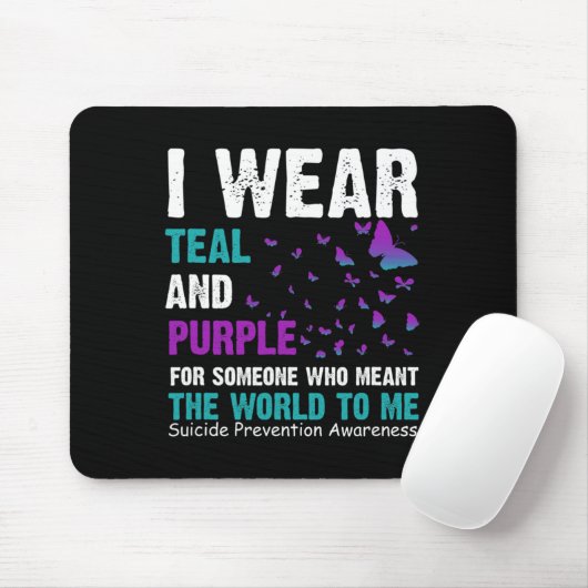 私は衣服ティール（緑がかった色）とWを意味する人のための紫 マウスパッド (マウス)