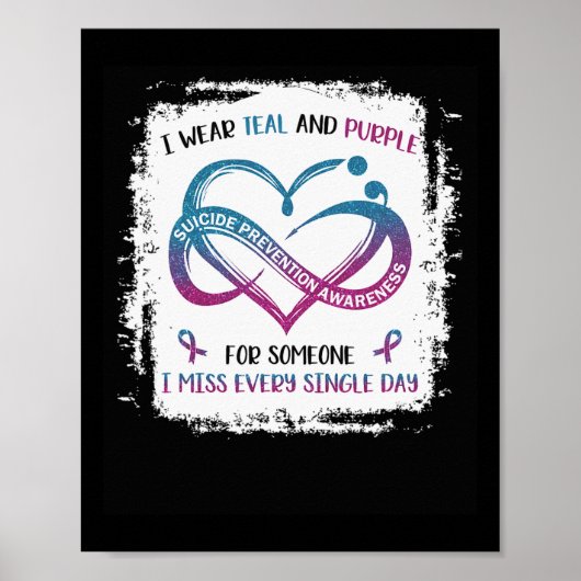 私は衣服ティール(緑がかった色)パープル私の恋しく思すべての人のために独身の ポスター (正面)