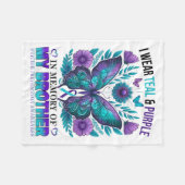 私は衣服ティール(緑がかった色)紫の私の兄の自殺の記憶 フリースブランケット (正面(横))