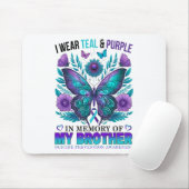私は衣服ティール(緑がかった色)紫の私の兄の自殺の記憶 マウスパッド (マウス)