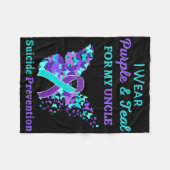 私は衣服パープルとティール(緑がかった色)私の叔父の自殺のpreven フリースブランケット (正面(横))