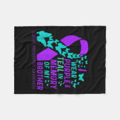 私は衣服パープルと私の兄弟の自殺のためのティール（緑がかった色）前 フリースブランケット (正面(横))