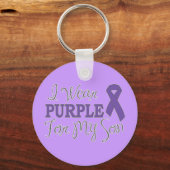 私は衣服パープルのために息子（紫のリボン） キーホルダー (正面)