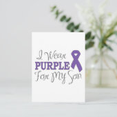 私は衣服パープルのために息子(紫のリボン) ポストカード (スタンド正面)