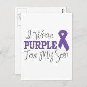 私は衣服パープルのために息子(紫のリボン) ポストカード (正面/裏面)