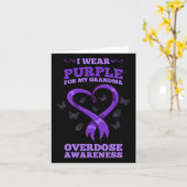 私は衣服パープルのためのおばあちゃん過剰摂取認識度 カード (黄色い花)