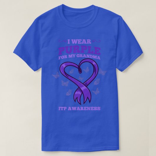 私は衣服パープル私のおばあちゃんITP認識度 Tシャツ (デザイン正面)