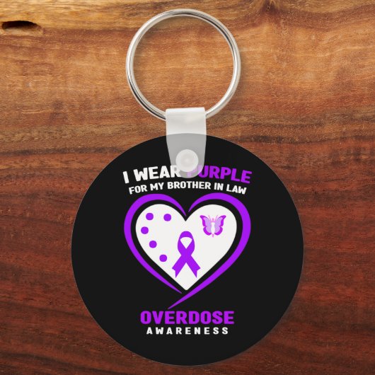 私は衣服パープル私の兄のための法の過剰摂取を認識 キーホルダー (裏面)