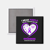 私は衣服パープル私の兄のための法の過剰摂取を認識 マグネット (正面/裏面)