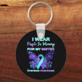 私は衣服パープル私の妹の過剰摂取Awaのためのメモリ キーホルダー (正面)