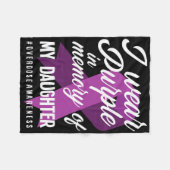 私は衣服パープル私の娘のためのメモリ過剰摂取A フリースブランケット (正面(横))