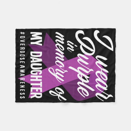 私は衣服パープル私の娘のためのメモリ過剰摂取A フリースブランケット (正面(横))