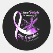 私は衣服パープル私の孫の過剰摂取Awのメモリ ラウンドシール (正面)