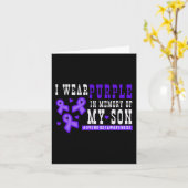 私は衣服パープル私の息子のメモリ – 過剰摂取を認識 カード (黄色い花)