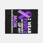 私は衣服パープル私の母の思い出の過剰摂取アウェレ フリースブランケット (正面(横))