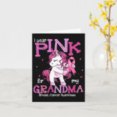 私は衣服ピンクおばあちゃんのシャツ乳癌Awa カード (黄色い花)