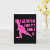 私は衣服ピンクの叔母の乳がん認識度に カード (黄色い花)