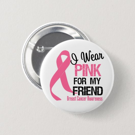 私は衣服ピンクを友人のために 缶バッジ (正面&裏面)