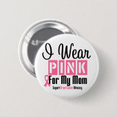 私は衣服ピンクを母のために 缶バッジ (正面&裏面)