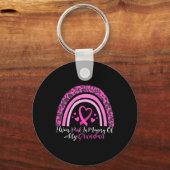 私は衣服ピンクを祖母の乳がんの思い出に キーホルダー (正面)