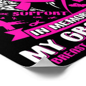 私は衣服ピンクを祖母の乳がんの思い出に ポスター (角)