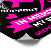 私は衣服ピンクを祖母の乳がんの思い出に ポスター (角)