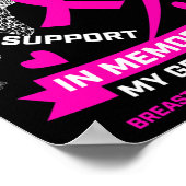 私は衣服ピンクを祖母の乳がんの思い出に ポスター (角)