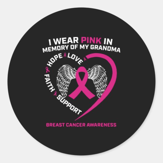 私は衣服ピンクを祖母の思い出に ラウンドシール (正面)