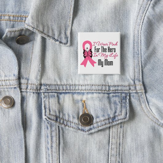 私は衣服ピンクを私の人生のヒーローのために…私の母 缶バッジ (インサイチュ)