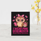 私は衣服ピンク私の友人のために可愛い自分の乳がんA カード (黄色い花)