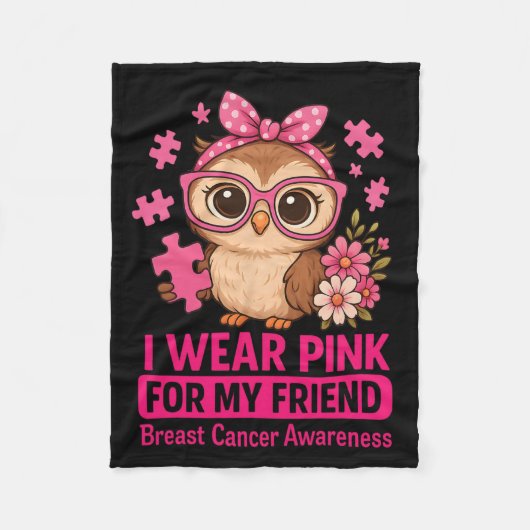 私は衣服ピンク私の友人のために可愛い自分の乳がんA フリースブランケット (正面)