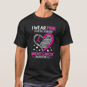 私は衣服ピンク私の友人のハート信仰の希望ラブファ Tシャツ