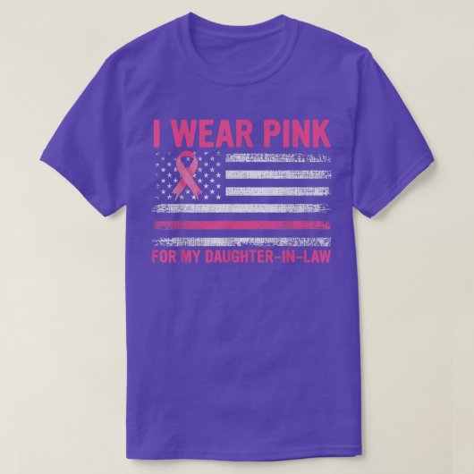私は衣服ピンク私の娘のためにLaw乳癌Awa Tシャツ (デザイン正面)