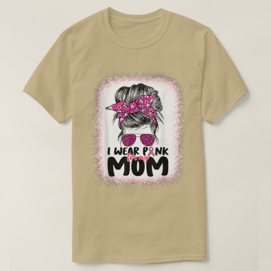 私は衣服ピンク私の母のための乱乳がんAwa Tシャツ (デザイン正面)