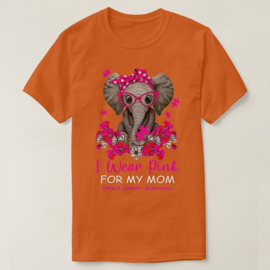 私は衣服ピンク私の母の象の乳がん戦争 Tシャツ (デザイン正面)